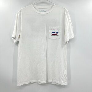 Vineyard Vines American Flag Large Whale Graphic T-Shirt Men's Medium